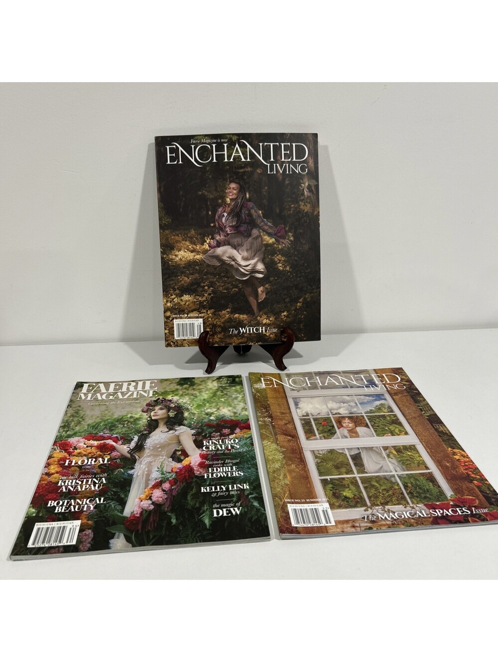 ENCHANTED LIVING Issues 55 & 48 + FAERIE MAGAZINE Issue 34 Lot